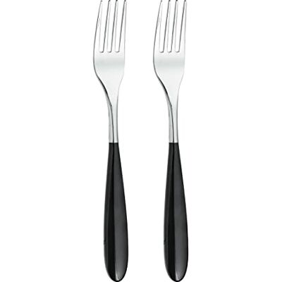 Grunwerg Rockingham Forge 2DF650BK Luxe bestekset: set van 2 dessertvorken van roestvrij staal zwarte handgrepen van PBT kunststof, 18/10 Grunwerg Rockingham Forge 2DF650BK Luxe bestekset: set van 2 dessertvorken van roestvrij staal zwarte handgrepen van PBT kunststof, 18/10