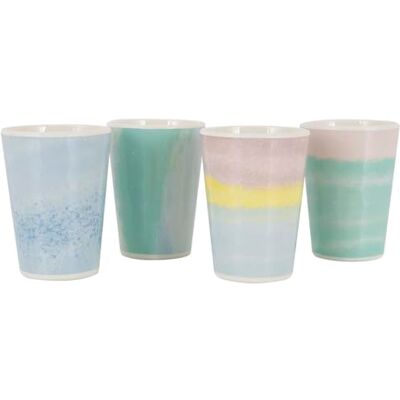 Bo-Camp Pastel collection Beker Barfleur Melamine 4 Stuks Bo-Camp Pastel collection Beker Barfleur Melamine 4 Stuks
