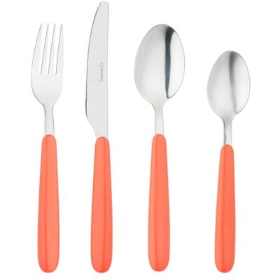 Grunwerg Bistro bestek, 16-delig, 18/0 roestvrij staal, afgerond handvat, Koraal Grunwerg Bistro bestek, 16-delig, 18/0 roestvrij staal, afgerond handvat, Koraal