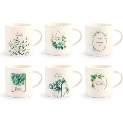 H&H Set 6 Tazze T� Botanic In New Bone China Assortiti Cc220 H&H Set 6 Tazze T� Botanic In New Bone China Assortiti Cc220