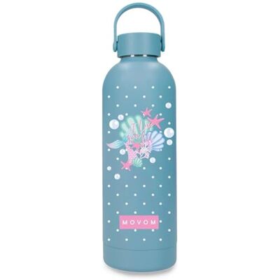 MOVOM Enjoy I Love Sea Life drinkfles van roestvrij staal, blauw, inhoud 500 ml en afmetingen 7 x 23 cm, roestvrij staal MOVOM Enjoy I Love Sea Life drinkfles van roestvrij staal, blauw, inhoud 500 ml en afmetingen 7 x 23 cm, roestvrij staal