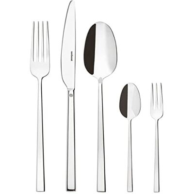 Sambonet Rock 52562-G6 RVS servies set 18/10, voor 12 personen, 30-delig: 6 vorken, 6 lepels, 6 messen, 6 theelepels, 6 dessertvorken, vaatwasmachinebestendig Sambonet Rock 52562-G6 RVS servies set 18/10, voor 12 personen, 30-delig: 6 vorken, 6 lepels, 6 messen, 6 theelepels, 6 dessertvorken, vaatwasmachinebestendig