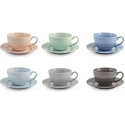 Set van 6 Porseleinen Mokken - Modern Minimalistisch Design Set van 6 Porseleinen Mokken - Modern Minimalistisch Design