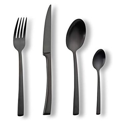 ECHTWERK Tafelbestek Avelino, Black Edition, 16-delig, eetbestek voor maximaal 4 personen, roestvrij staal 18/10, gematteerd, hoogwaardige bestekset, voor eettafel, tafeldecoratie voor bruiloften en ECHTWERK Tafelbestek Avelino, Black Edition, 16-delig, eetbestek voor maximaal 4 personen, roestvrij staal 18/10, gematteerd, hoogwaardige bestekset, voor eettafel, tafeldecoratie voor bruiloften en