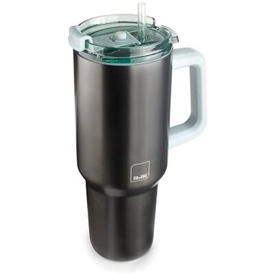 IBILI Go beker met handvat, 900 ml, roestvrij staal 18/10, dubbelwandig, herbruikbaar IBILI Go beker met handvat, 900 ml, roestvrij staal 18/10, dubbelwandig, herbruikbaar