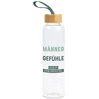 Grafik Werkstatt Grafik-Werkstatt Uniseks drinkfles voor volwassenen van glas met grappige spreuk met handvat lus 550 ml mannen, groen, klein Grafik Werkstatt Grafik-Werkstatt Uniseks drinkfles voor volwassenen van glas met grappige spreuk met handvat lus 550 ml mannen, groen, klein
