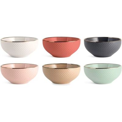 H&H Dots CC670 kommen, aardewerk, gesorteerd, 6 stuks H&H Dots CC670 kommen, aardewerk, gesorteerd, 6 stuks