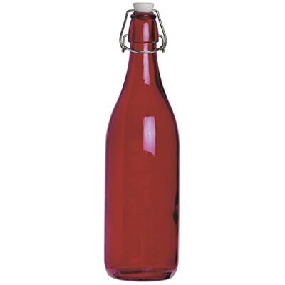 Excelsa Happy Color Glad fles, 1 liter, glas, rood, 8 x 8 x 30 cm Excelsa Happy Color Glad fles, 1 liter, glas, rood, 8 x 8 x 30 cm