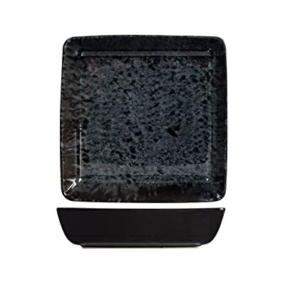 H&H Uranus bord van porselein, 19 cm, modern design, elegant, voor het serveren van gerechten, zwart H&H Uranus bord van porselein, 19 cm, modern design, elegant, voor het serveren van gerechten, zwart