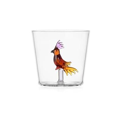 Ichendorf Milano Tumbler tropische vogel barnsteen, collectie Talking Trees, 30 cl, borosilicaatglas, handgemaakt Ichendorf Milano Tumbler tropische vogel barnsteen, collectie Talking Trees, 30 cl, borosilicaatglas, handgemaakt