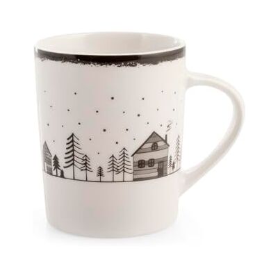 H&H Set 9 Mug Winter House In New Bone China Cc 330 H&H Set 9 Mug Winter House In New Bone China Cc 330