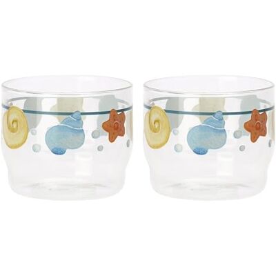 THUN , Set van 2 ijsschalen van glas, voor huis en keuken, lijn Mare da Amare, 8,5 x 7 x 7 cm, inhoud 300 ml THUN , Set van 2 ijsschalen van glas, voor huis en keuken, lijn Mare da Amare, 8,5 x 7 x 7 cm, inhoud 300 ml