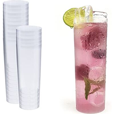 Silverkitchen 16 longdrinkglazen, 300 ml, plastic bekers van plastic, meervoudig bruikbaar, onbreekbare drinkbekers, Made in Germany Silverkitchen 16 longdrinkglazen, 300 ml, plastic bekers van plastic, meervoudig bruikbaar, onbreekbare drinkbekers, Made in Germany