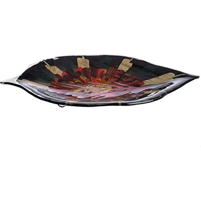 ART GLAS kunst schaal decoratieve schaal decoratie woonkamer tafel cadeau voor vrouwen verjaardag handbeschilderd kleur: groen rood goud breedte 56 cm ART GLAS kunst schaal decoratieve schaal decoratie woonkamer tafel cadeau voor vrouwen verjaardag handbeschilderd kleur: groen rood goud breedte 56 cm