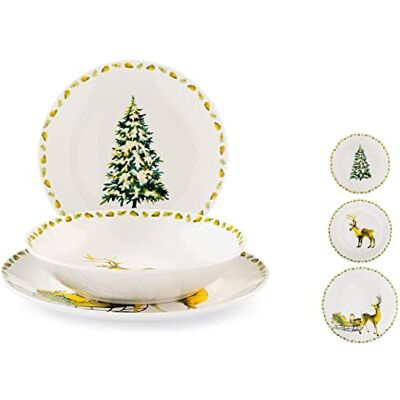 Royal 18-delig porseleinen servies met ruitpatroon Royal 18-delig porseleinen servies met ruitpatroon