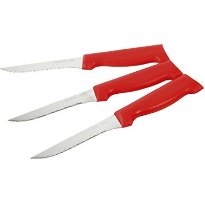Gimel 510201 Steakmes, roestvrij staal, rood, 20,3 x 4 x 1 cm, 3 stuks Gimel 510201 Steakmes, roestvrij staal, rood, 20,3 x 4 x 1 cm, 3 stuks