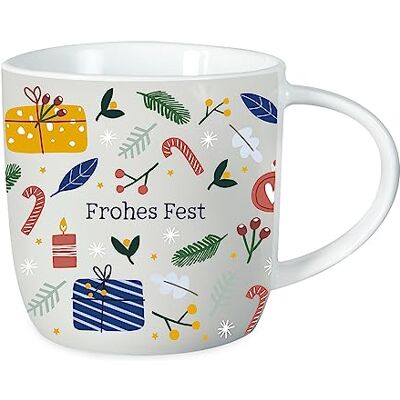 Grafik Werkstatt Grafik-Werkstatt Koffiemok met spreuk 300 ml porseleinen mok Kerstmis Vrolijk feest Grafik Werkstatt Grafik-Werkstatt Koffiemok met spreuk 300 ml porseleinen mok Kerstmis Vrolijk feest