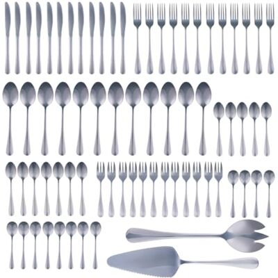 alpina Bestekset 75‑delig voor 12 Personen – Roestvrij Stalen Bestek Set – Messen Vorken Lepels Theelepels Koffielepels Gebaksvorkjes Soeplepels – Compleet Servies alpina Bestekset 75‑delig voor 12 Personen – Roestvrij Stalen Bestek Set – Messen Vorken Lepels Theelepels Koffielepels Gebaksvorkjes Soeplepels – Compleet Servies