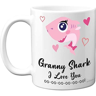 Stuff4 Oma verjaardag mok oma haai oma verjaardagscadeau van kleindochter kleinzoon, gelukkige verjaardag oma oma van peuter baby, kerst thee koffie 325 ml keramische vaatwasmachinebestendig mokken beker Stuff4 Oma verjaardag mok oma haai oma verjaardagscadeau van kleindochter kleinzoon, gelukkige verjaardag oma oma van peuter baby, kerst thee koffie 325 ml keramische vaatwasmachinebestendig mokken beker