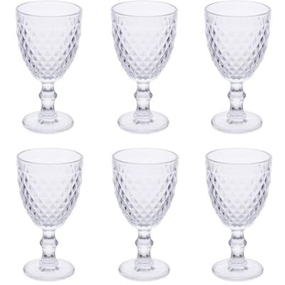 Tivoli Madame Wijnkelk, set van 6 stuks, 370 ml van glas, oppervlak diamantlook, transparant, Tivoli Madame Wijnkelk, set van 6 stuks, 370 ml van glas, oppervlak diamantlook, transparant,