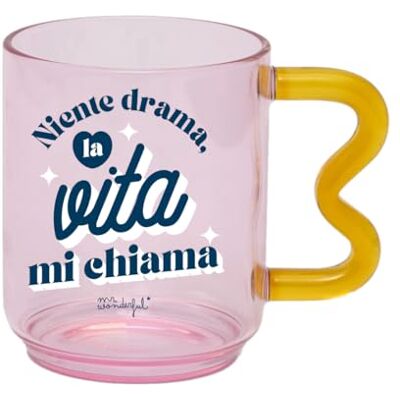 Mr. Wonderful WOA2413649IT Mr.Wonderful-mok Geen drama, het leven roept me, glas Mr. Wonderful WOA2413649IT Mr.Wonderful-mok Geen drama, het leven roept me, glas