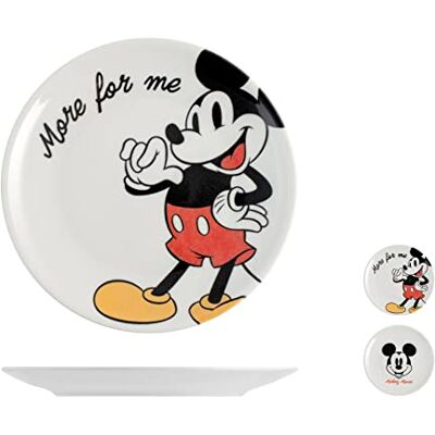 HOME H&H Disney Mickey Dessertbord van porselein, 26 cm HOME H&H Disney Mickey Dessertbord van porselein, 26 cm