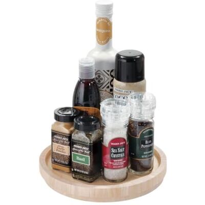 InterDesign The Home Edit by iDesign 22,9 cm Lazy Susan draaitafel met verhoogde rand, natuurlijk paulowniahout InterDesign The Home Edit by iDesign 22,9 cm Lazy Susan draaitafel met verhoogde rand, natuurlijk paulowniahout