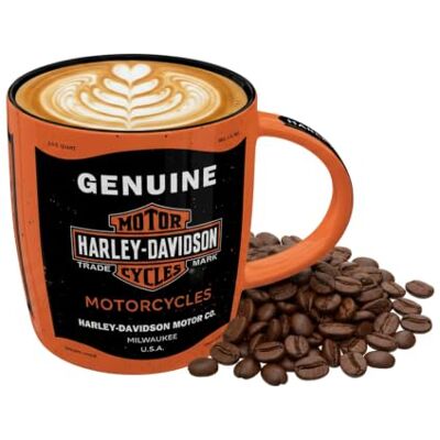 ART Retro koffiemok, 330 ml, Harley-Davidson – Genuine Motorcycles – Cadeau idee voor motorrijders, Official License Product (OLP), mok van keramiek, vintage design ART Retro koffiemok, 330 ml, Harley-Davidson – Genuine Motorcycles – Cadeau idee voor motorrijders, Official License Product (OLP), mok van keramiek, vintage design