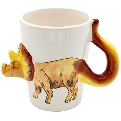 Dekohelden24 Koffiemok koffiemok met dino van keramiek motief: Triceratops Afmetingen: ca. H/Ø: 11 x 7 cm/inhoud: ca. 300ml, bruin, OOB-788319-Tricera Dekohelden24 Koffiemok koffiemok met dino van keramiek motief: Triceratops Afmetingen: ca. H/Ø: 11 x 7 cm/inhoud: ca. 300ml, bruin, OOB-788319-Tricera