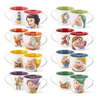 HOME Zeven dwergen, set van 12 jumbo-ontbijtkopjes, zeven dwergen POP, 420 cc, verschillende figuren, New Bone China, vaatwasserbestendig, magnetronbestendig HOME Zeven dwergen, set van 12 jumbo-ontbijtkopjes, zeven dwergen POP, 420 cc, verschillende figuren, New Bone China, vaatwasserbestendig, magnetronbestendig