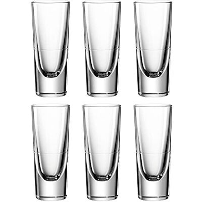Leonardo Gilli grappa-glas, borrelbeker van glas, vaatwasmachinebestendige stamper, set van 6, 15 cl, 043406 Leonardo Gilli grappa-glas, borrelbeker van glas, vaatwasmachinebestendige stamper, set van 6, 15 cl, 043406