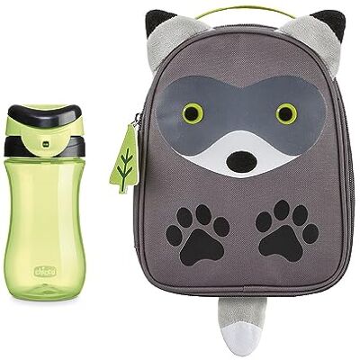 Chicco Thermo-rugzakset wasbeer en mok Travel Cup, praktische set bestaande uit thermische kaarthouder in wasbeervorm en groene Travel Cup, 350 ml, luchtdicht openen en sluiten, 2 jaar + Chicco Thermo-rugzakset wasbeer en mok Travel Cup, praktische set bestaande uit thermische kaarthouder in wasbeervorm en groene Travel Cup, 350 ml, luchtdicht openen en sluiten, 2 jaar +