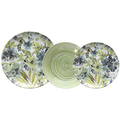Tognana Groene Coupe Ofelia Servies - 18 stuks Tognana Groene Coupe Ofelia Servies - 18 stuks