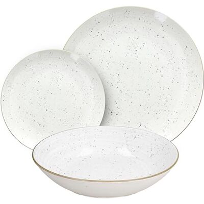 Tognana Pepper Bamboo tafelservies 18-delig voor 6 personen, porselein, wit Tognana Pepper Bamboo tafelservies 18-delig voor 6 personen, porselein, wit