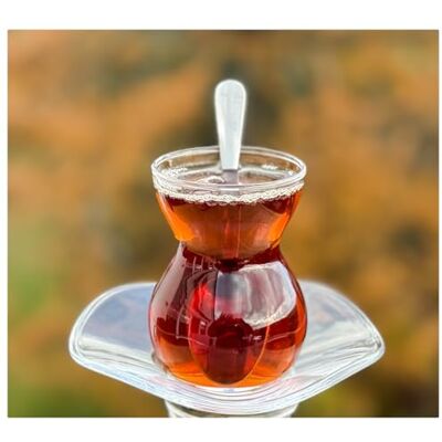 Topkapi 18-delige Turkse theeset Lina-sultaan, 6 theeglazen, 6 onderzetters, 6 theelepels, complete set Topkapi 18-delige Turkse theeset Lina-sultaan, 6 theeglazen, 6 onderzetters, 6 theelepels, complete set