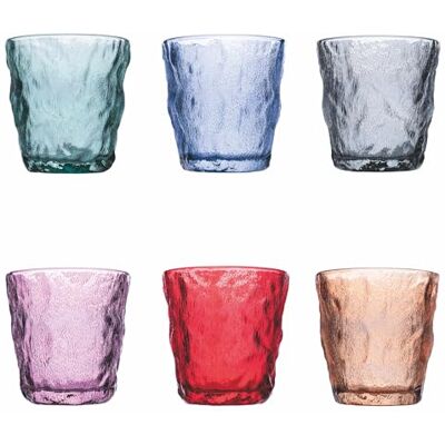 Tivoli Set van 6 waterglazen 275 ml glas Amnesia Color Tivoli Set van 6 waterglazen 275 ml glas Amnesia Color