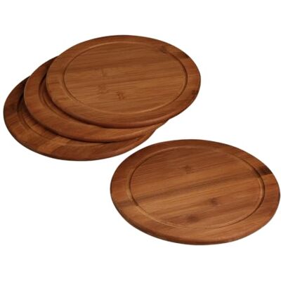 Kesper Vesper-borden, 4-delig, rond, Ø 25 cm, bamboe ontbijtborden met sapgoot, duurzame broodborden van FSC-gecertificeerd hout, robuust en mesvriendelijk, 5944215 Kesper Vesper-borden, 4-delig, rond, Ø 25 cm, bamboe ontbijtborden met sapgoot, duurzame broodborden van FSC-gecertificeerd hout, robuust en mesvriendelijk, 5944215