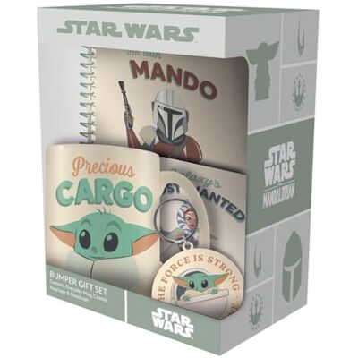 Pyramid Star Wars: The Mandalorian Bumper Gift Set (Precious Cargo Design) Notebook, 325 ml keramische koffiemok, onderzetter & sleutelhanger in presentatie geschenkdoos officiële merchandise Pyramid Star Wars: The Mandalorian Bumper Gift Set (Precious Cargo Design) Notebook, 325 ml keramische koffiemok, onderzetter & sleutelhanger in presentatie geschenkdoos officiële merchandise