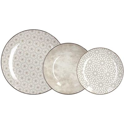 Tognana Habana tafelservies 18-delig voor 6 personen, porselein, beige Tognana Habana tafelservies 18-delig voor 6 personen, porselein, beige