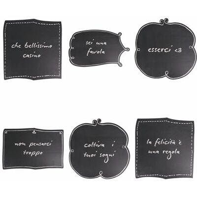 Tivoli Blackboard Placemat van kunststof, 6 stuks Tivoli Blackboard Placemat van kunststof, 6 stuks