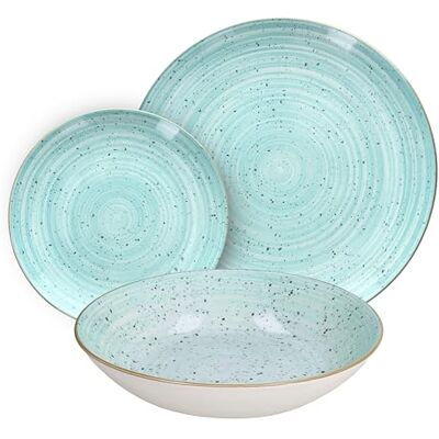 Tognana Pepper Bamboo tafelservies 18-delig voor 6 personen, porselein, groen Tognana Pepper Bamboo tafelservies 18-delig voor 6 personen, porselein, groen