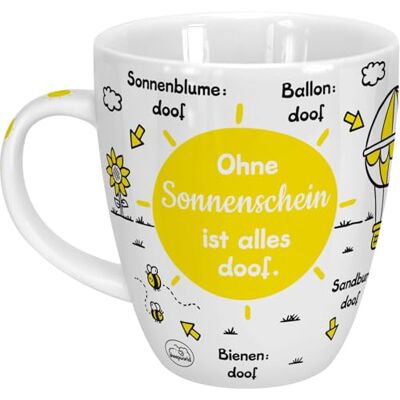 Sheepworld mok met Duitse spreuk "Ohne Sonnenschein ist alles doof" porselein, 45 cl voor koffie en thee, met spreuk, verjaardagscadeau 46509 Sheepworld mok met Duitse spreuk "Ohne Sonnenschein ist alles doof" porselein, 45 cl voor koffie en thee, met spreuk, verjaardagscadeau 46509