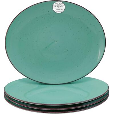 Creatable , 24752, serie Vintage Nature, 4-delige serviesset voor 4 personen, steakborden van porselein, vaatwasser- en magnetronbestendig, Made in Europe Creatable , 24752, serie Vintage Nature, 4-delige serviesset voor 4 personen, steakborden van porselein, vaatwasser- en magnetronbestendig, Made in Europe