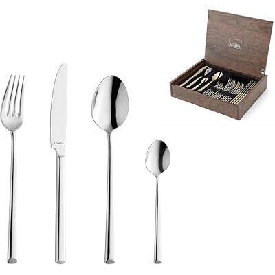 Amefa Metropole 1170 24-delige bestekset met houten kist Amefa Metropole 1170 24-delige bestekset met houten kist