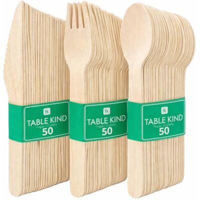 Talking Tables Table Kind 150x biologisch afbreekbaar houten bestek set mes vork lepel verjaardag Kerstmis camping picknick of grillen catering gebruiksvoorwerpen 17 cm Talking Tables Table Kind 150x biologisch afbreekbaar houten bestek set mes vork lepel verjaardag Kerstmis camping picknick of grillen catering gebruiksvoorwerpen 17 cm