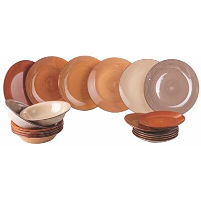 Tivoli Baita Chocolate Tafelservies van aardewerk, 18-delig Tivoli Baita Chocolate Tafelservies van aardewerk, 18-delig