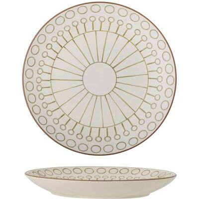 Bloomingville Creative Collection Maple bord, groen, aardewerk, T25,5xH3 cm Bloomingville Creative Collection Maple bord, groen, aardewerk, T25,5xH3 cm