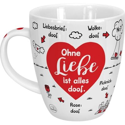 Sheepworld mok met Duitse spreuk "Ohne Liebe ist alles doof" porselein, 45 cl voor koffie en thee,met spreuk, verjaardagscadeau 46506 Sheepworld mok met Duitse spreuk "Ohne Liebe ist alles doof" porselein, 45 cl voor koffie en thee,met spreuk, verjaardagscadeau 46506