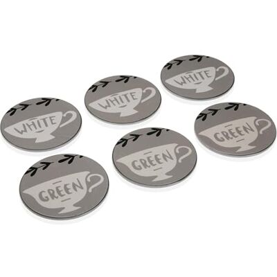 AlexandreHouse Set van 6 onderzetters Tea Time AlexandreHouse Set van 6 onderzetters Tea Time