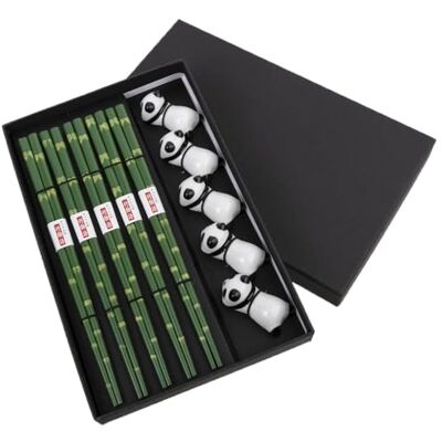 lachineuse Panda eetstokjes en houders – 5 paar groene PANDA – Aziatische sfeer – chopsticks – sushi ramen, noedels en rijst – cadeau voor Chinese Aziatische keuken lachineuse Panda eetstokjes en houders – 5 paar groene PANDA – Aziatische sfeer – chopsticks – sushi ramen, noedels en rijst – cadeau voor Chinese Aziatische keuken